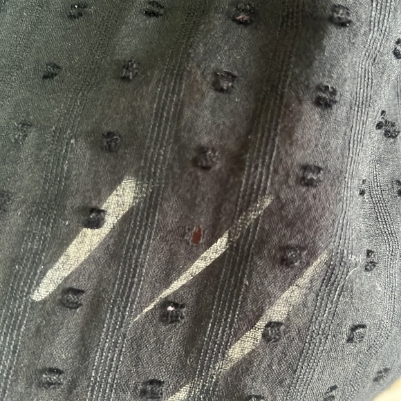 Zara Black Cropped Embroidered Swiss Dot 3/4 Sleeve Blouse Size L - Picture 17 of 17